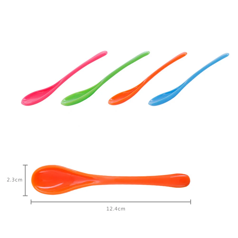 

20Pcs Feeding Measuring Spoons Plastic Smooth Food Grade PP Material Arc Handle Design Kitchen Utensil Set for Baby Feeding Ice