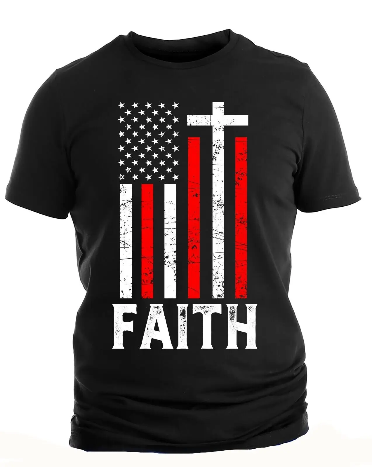 

Vintage Distressed USA Flag Have Faith Christian Patic Shirts Christian Gift