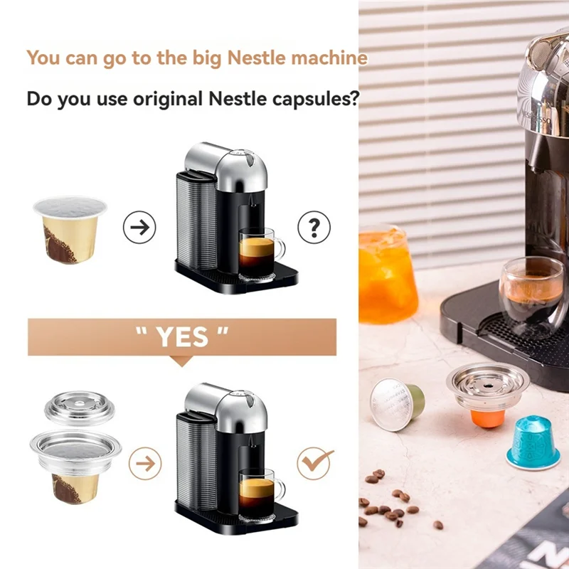 فلتر قهوة AF93 من الفولاذ المقاوم للصدأ لـ Delonghi ENV135/Vertuo Next/Vertuo ماكينة صنع القهوة قابلة لإعادة الاستخدام وقابلة لإعادة الملء على شكل حرف G