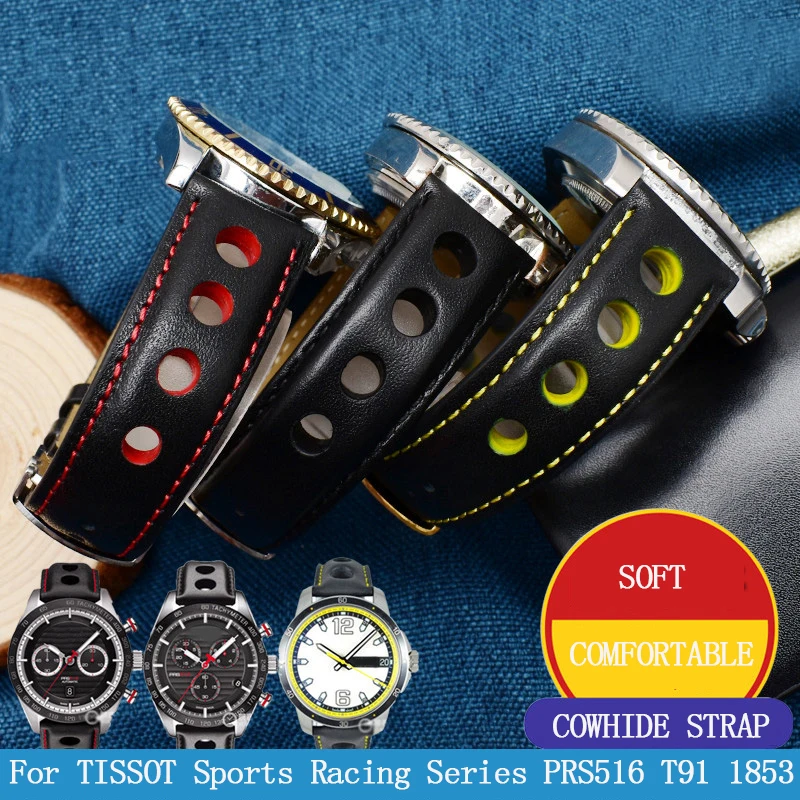 Genuine Leather Strap For Tissot Sports Racing Series PRS516 T91 1853 Top layer cowhide Watch band 20mm for chopin watchband