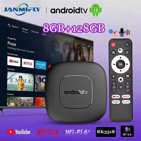 2025 New Global Version Smart Streaming Media TV Box Android 16 Rockchip RK3518 4K HDR 10 BT 5.4+2.3 WiFi 6 Tv Box