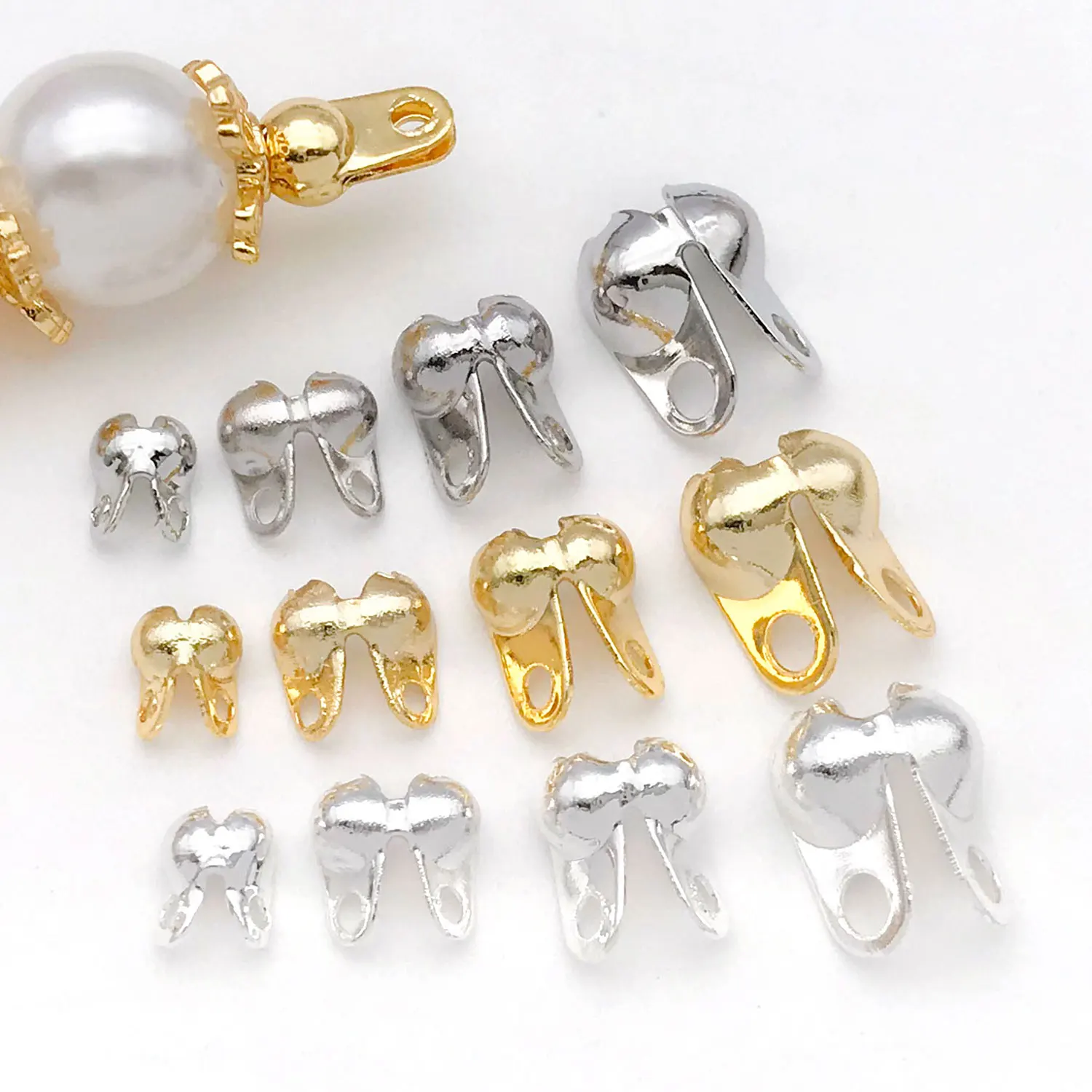 Mélanger 30 pièces de fermoirs latéraux dorés épais et argentés plaqués cuivre 18K, accessoires de fabrication de bijoux à faire soi-même