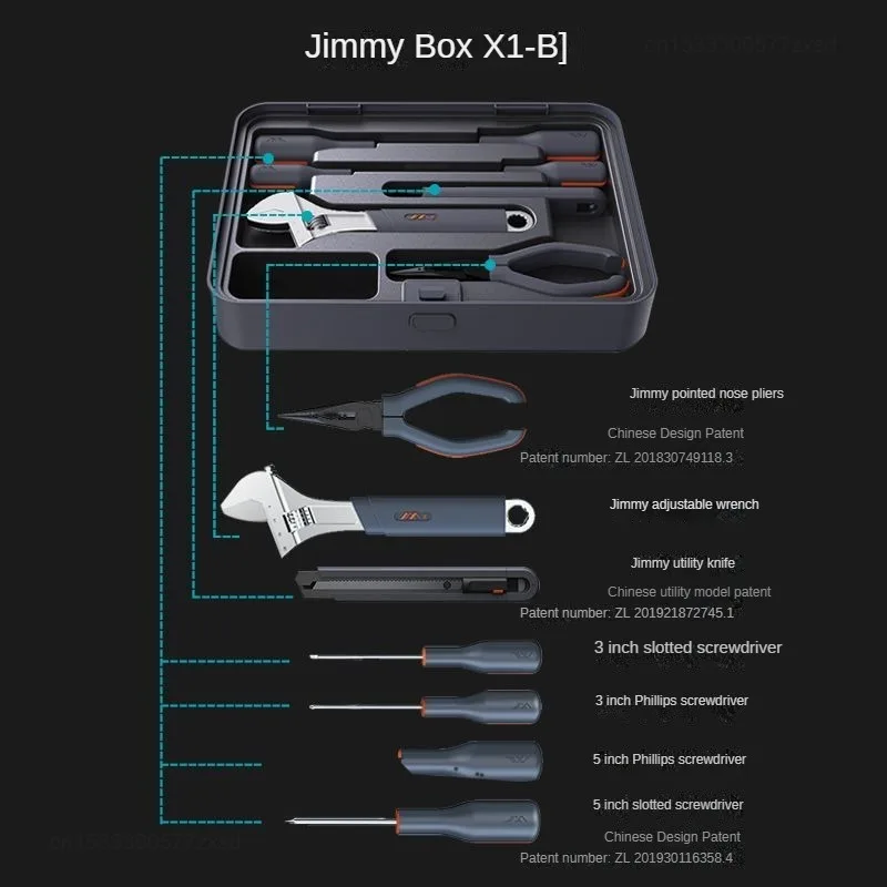 JIMIHOME Household Electric Hand Drill Set Hardware Toolbox Multifunctional Storage Electrician Electric Screwdriver Set