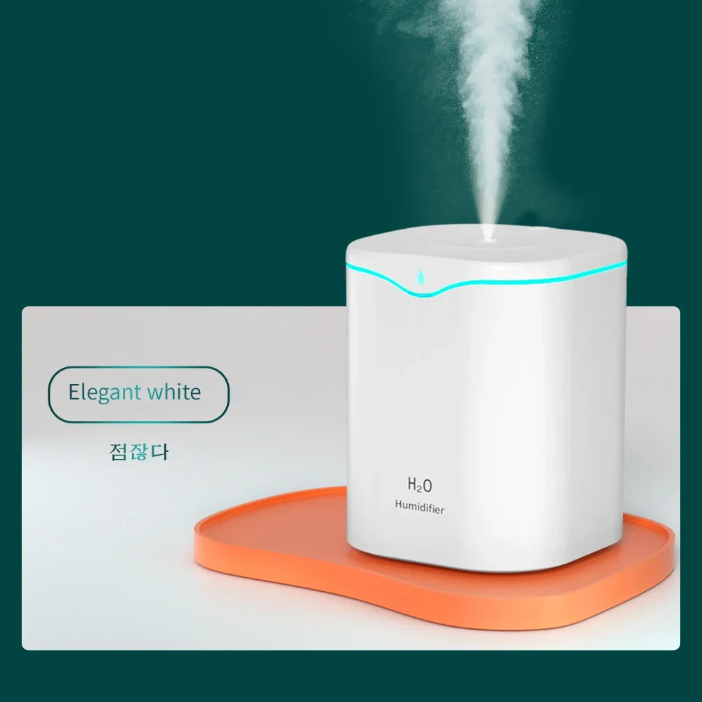 2-Liter Mist Maker Fogger Big Aroma Oil Diffuser Humidifier One Nozzle Tabletop Installation Colorful LED Light Humidity Control