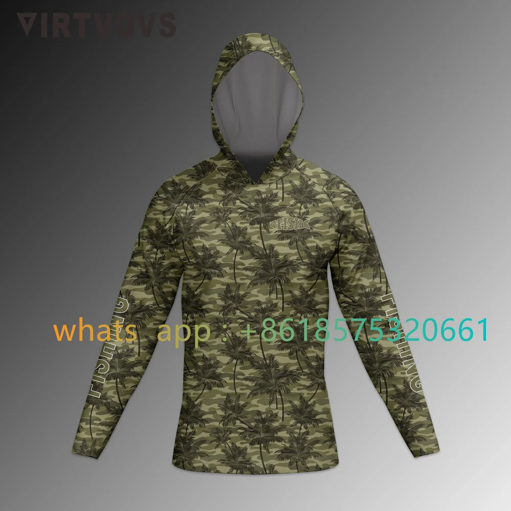 Sun Protection Hoodie Mens Long Sleeve Performance Hoodie Moisture Wicking Fishing Team Breathable UPF 50 Hiking Equipment