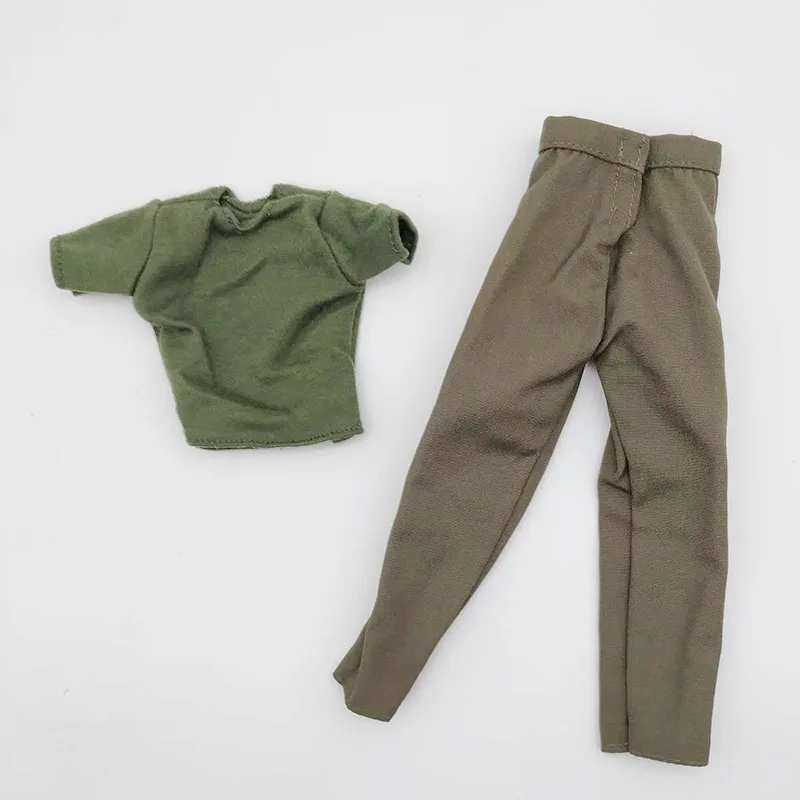 1/6 Scale Green T-Shirt with Pants Suit Set Model for 12in Action Figure Accessory