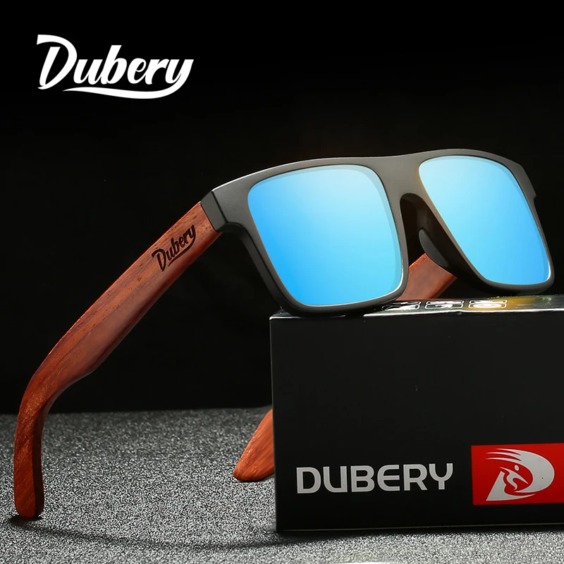 DUBERY Natural Wooden Sunglasses Men Polarized Fashion Sun Glasses Original Wood Oculos De Sol Masculino 6 Colors Model 833