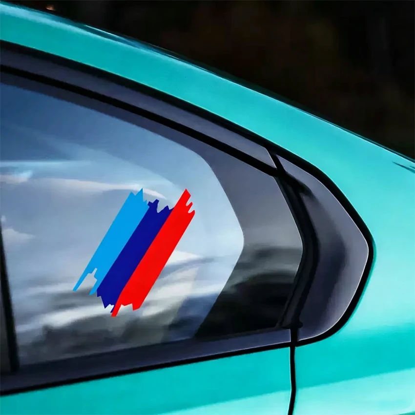 1PCS Tri Color Scratch Racing Stripes Vinyl Sticker For BMW 3 5 Series G20 G30 E90 F30 Car Body Window Decal