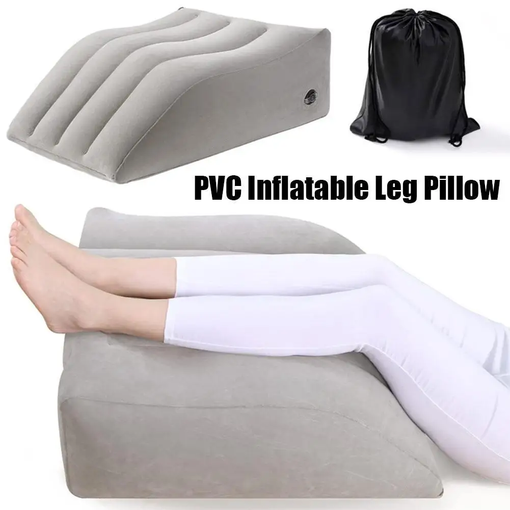 Portable Knee Pillow Rest Pillow Cushion PVC Pregnant Woman Foot Lift Lightweight Inflatable Leg Rest Pillow Elevating Cushion
