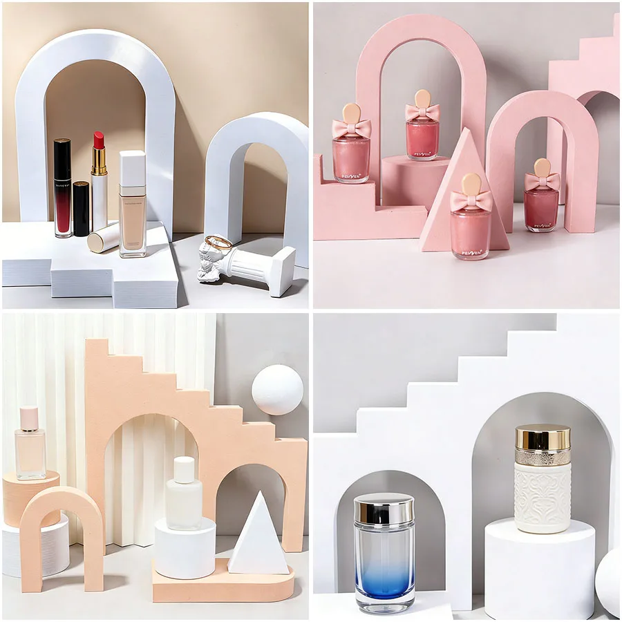 Ladder Geometry Photography Backdrops Door Hole Type Cube Photo Background Props Set Cosmetics Jewelry Photo Pose Decoration
