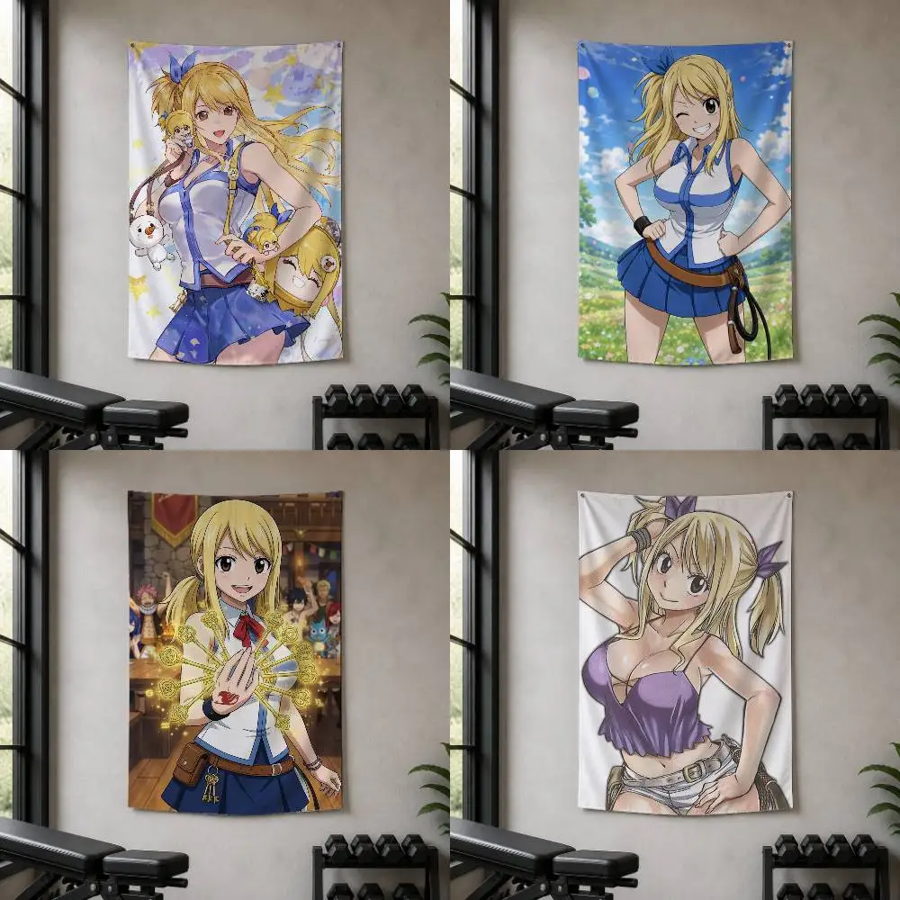 Lucy Heartfilia  Decorative Hanging Flag with Grommets for Garage Bedroom Dorm Wall Decor