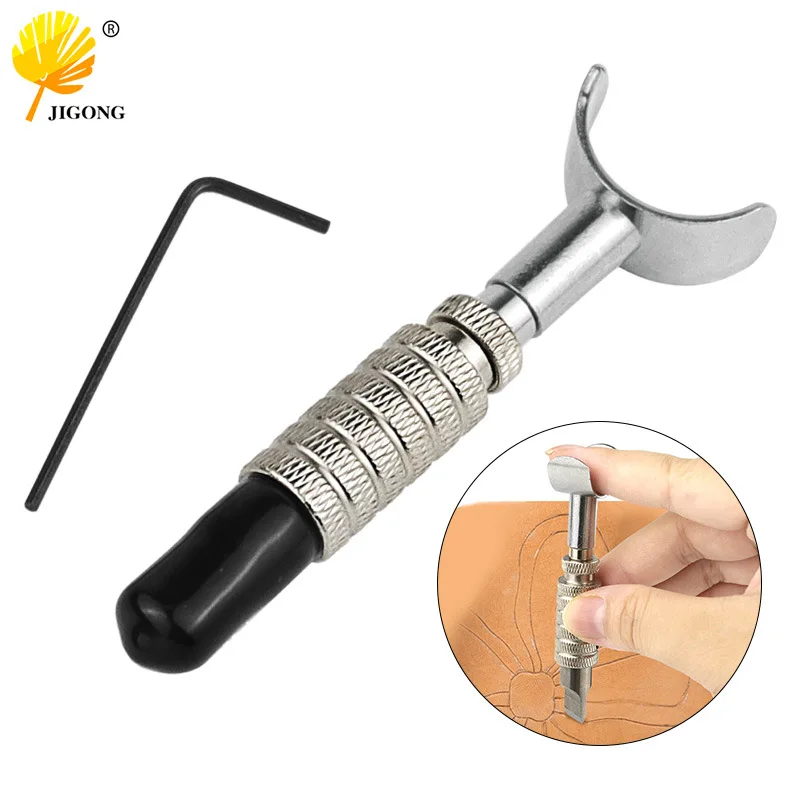 DIY production leather art leather carving tool rotary carving knife, leather carving knife, adjustable height, plastic bag