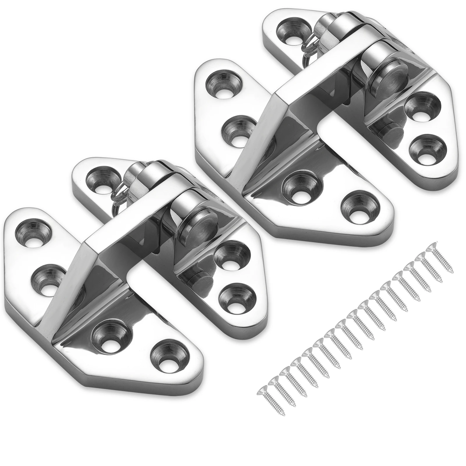 

Heavy Duty Long Reach Hinge, Marine Boat Hatch Hinges 316 Stainless Steel, Sturdy Deck Cabinet Door Hinges with Screws