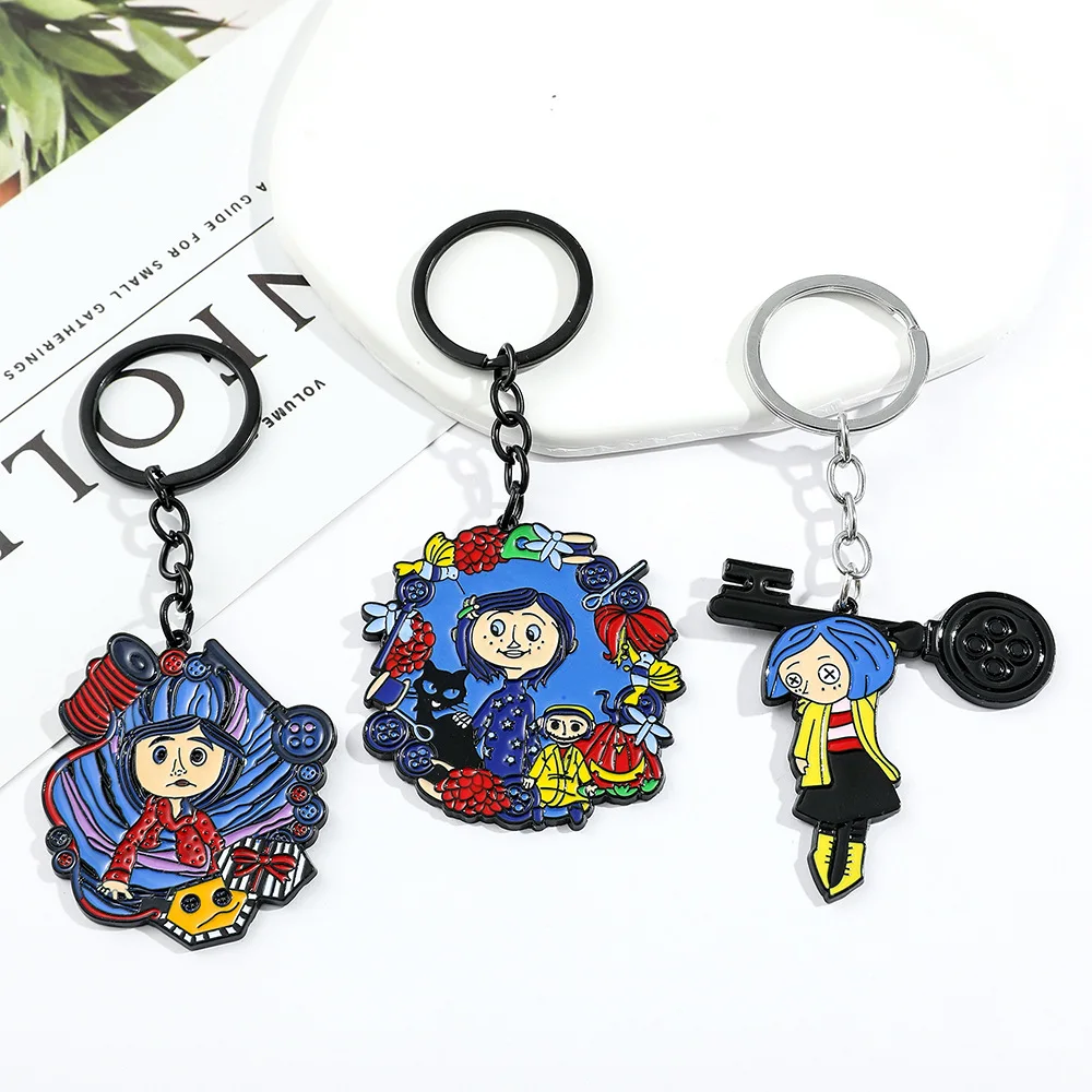 

3pcs Hot Cartoon Ghost Mother Series Key Chain Metal Animation Peripheral Pendant Carolyn Key Chain Manufacturers Wholesale