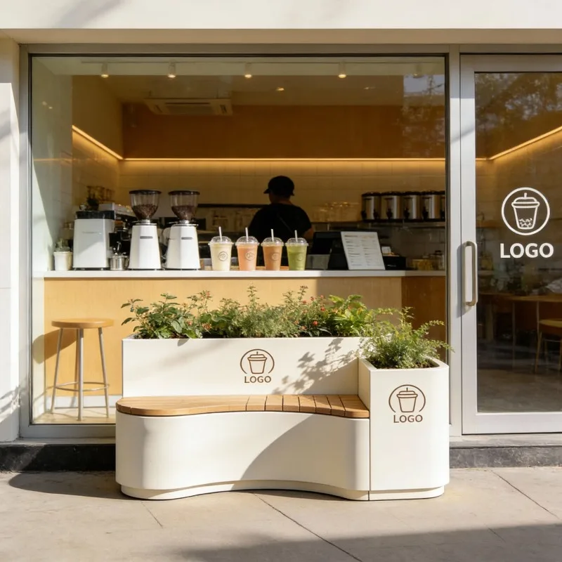 

Скандинавская уличная скамья-кашпо для цветов, комбинированная клумба-скамья, креативный ландшафтный декор, роскошная цветочница, индивидуальный заказ FYSS