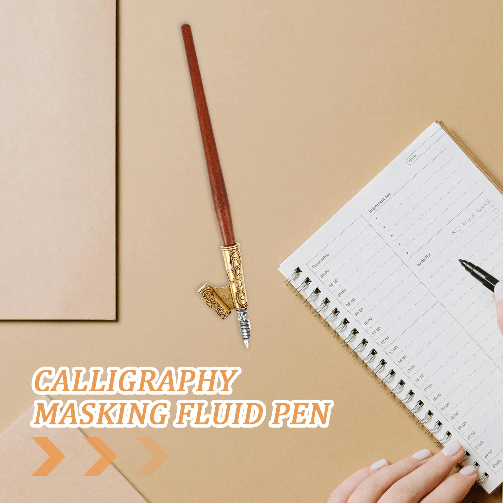 1Set Real Wood Calligraphy Pen Vintage Design Drawing Signature Pen Precision Nibs Effortless Writing Long Lasting Performance