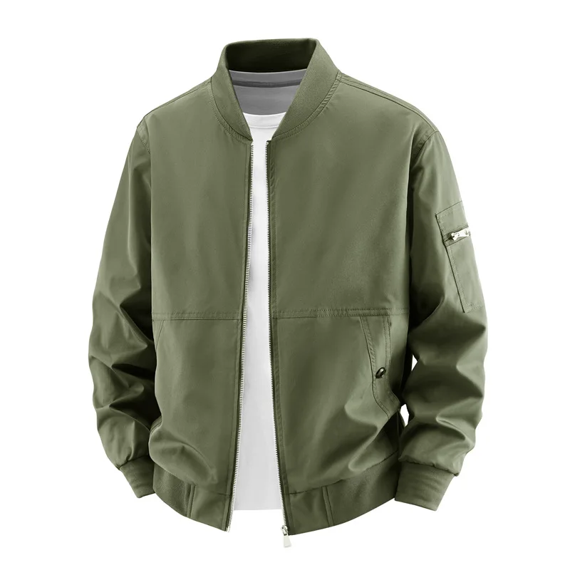 New high-quality men's jacket - spring and autumn stand-up collar cotton jacket - casual coat