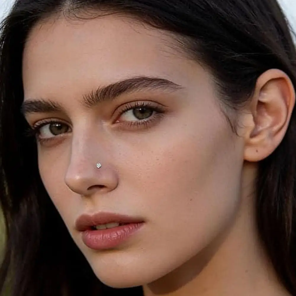 1-15Pcs Set Fake Nose Ring Hoop Magnetic Septum Stud Nose Cuffs Stainless Steel CZ Fake Septum Nose Piercing Faux Ear Lip Cuffs view 5