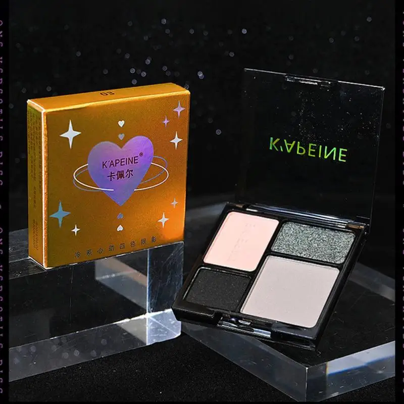 Paleta de maquillaje de 4 colores, sombra de ojos con brillo mate, herramientas cosméticas de belleza, paleta de sombras de ojos mate, sombra de ojos de tierra