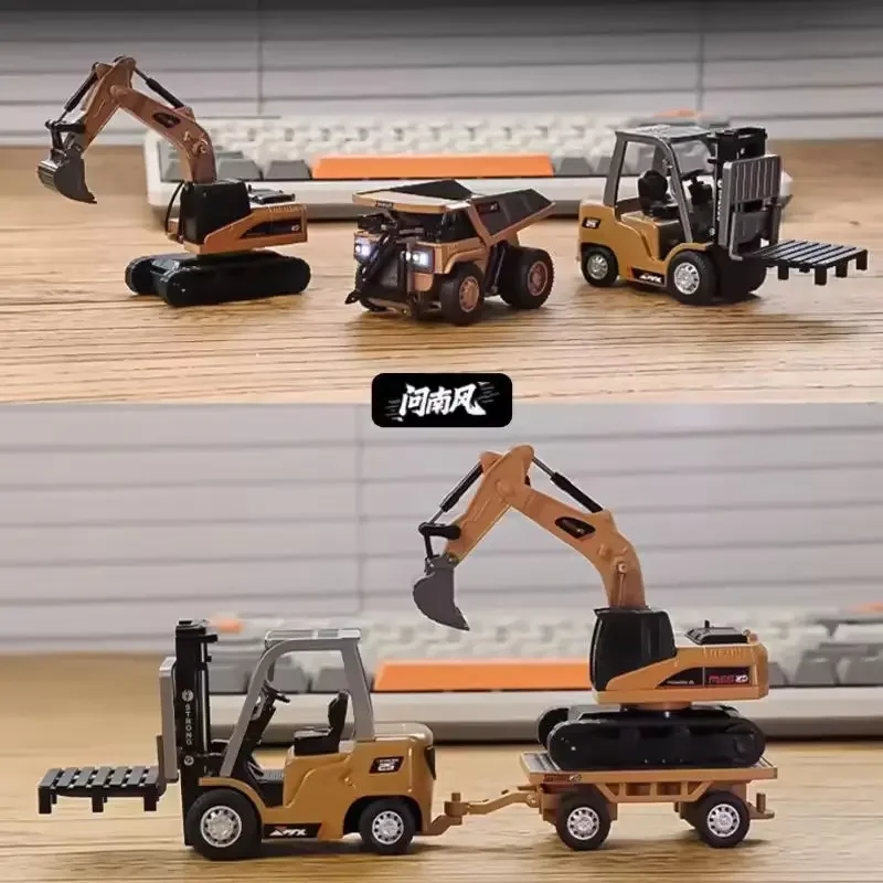 

1:64 Scale Remote Control Mini Excavator Tipper Truck - Full-Scale Model Engineering Vehicle Toy for Kids and Collectors