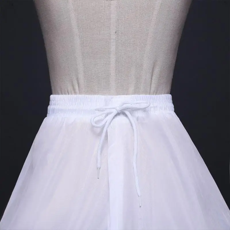 91AF Women 3 Hoops A-Line Petticoat Adjustable Drawstring Waist Wedding Bridal Dress