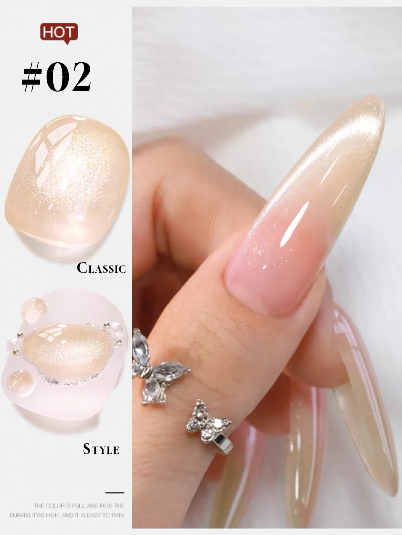 6PCS 2025 New Summer and Autumn Clear IceCream Cat Eye Crystal Nail Gel, Seasonal Trend, Brightening and Long-lasting Cat EyeGel