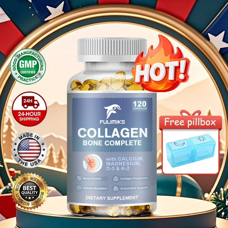 

Pure Collagen Bone Complex Capsules, Support Strengthens Teeth, Improves Bone Mineral Density & Prevents Brittleness, Non-GMO
