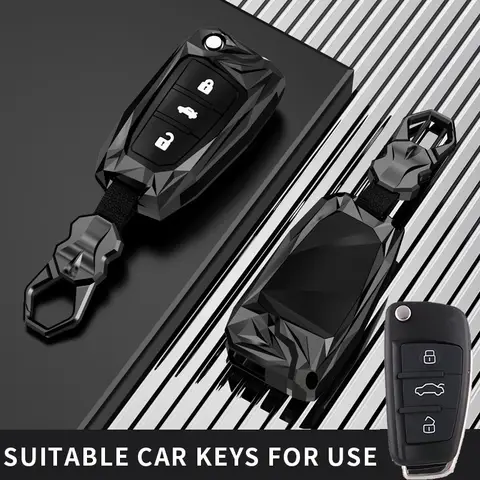 Car Folding Key Cover Case for Audi A3 8L 8P A4 B6 B7 B8 A6 C5 C6 4F RS3 Q3 Q7 TT 8L 8V S3 Key Fob Shell Accessories