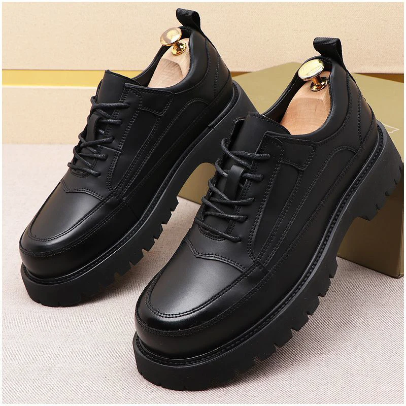 

men casual business office formal dresses original leather shoes brand designer oxfords shoe gentleman platform footwear zapatos