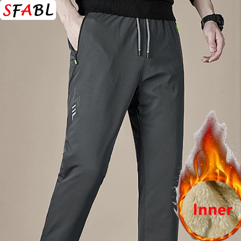Neue Modische Warme Fleece-Hosen für Herren Winter Winddichte Dicke Fleece-Hosen Herren Thermohosen Winter Herrenhosen Casual – Detail 7