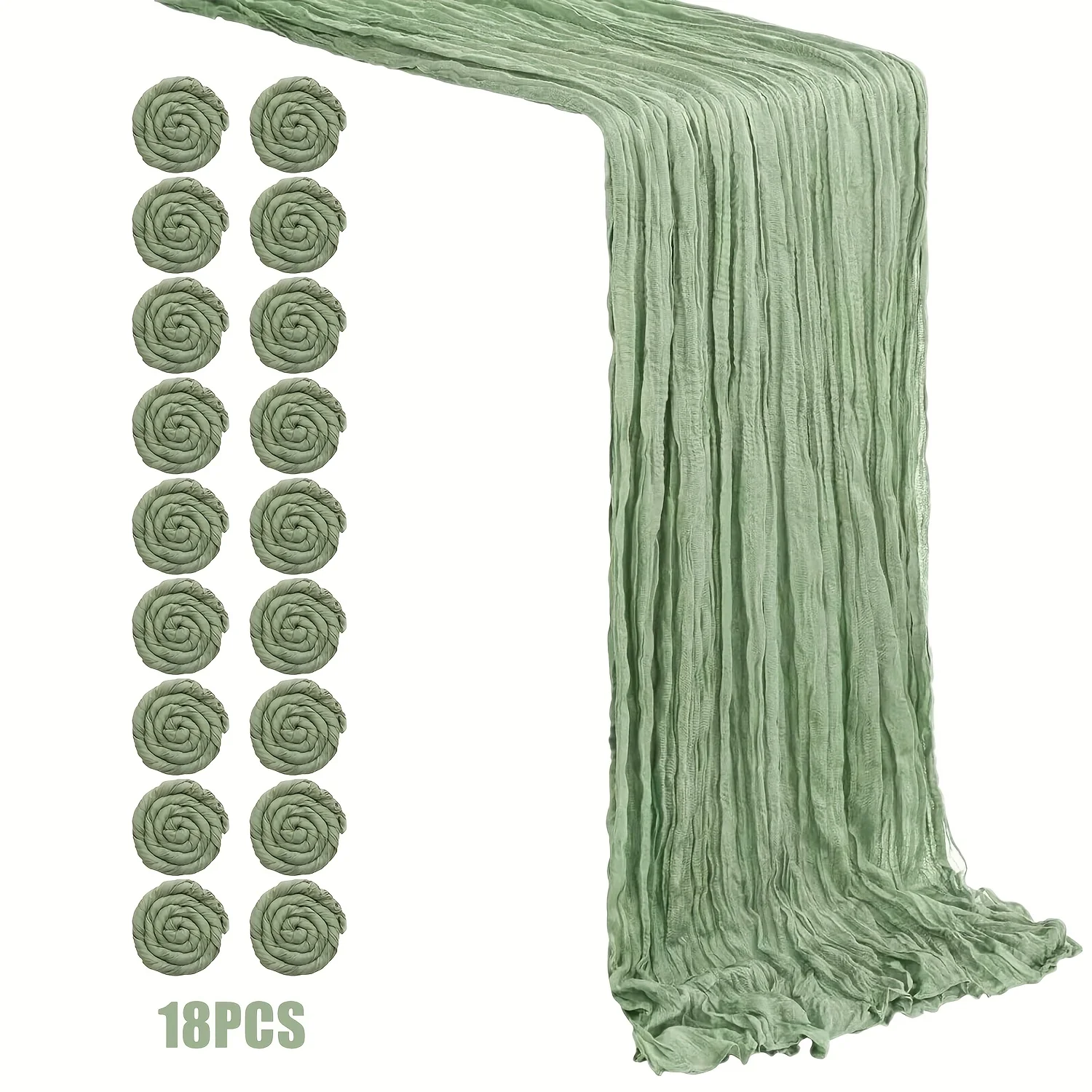

18pcs Cheesecloth Table Runner 10ft, Gauze Table Runner for Wedding Reception Sheer Bridal Shower Birthday Party Boho Table Deco