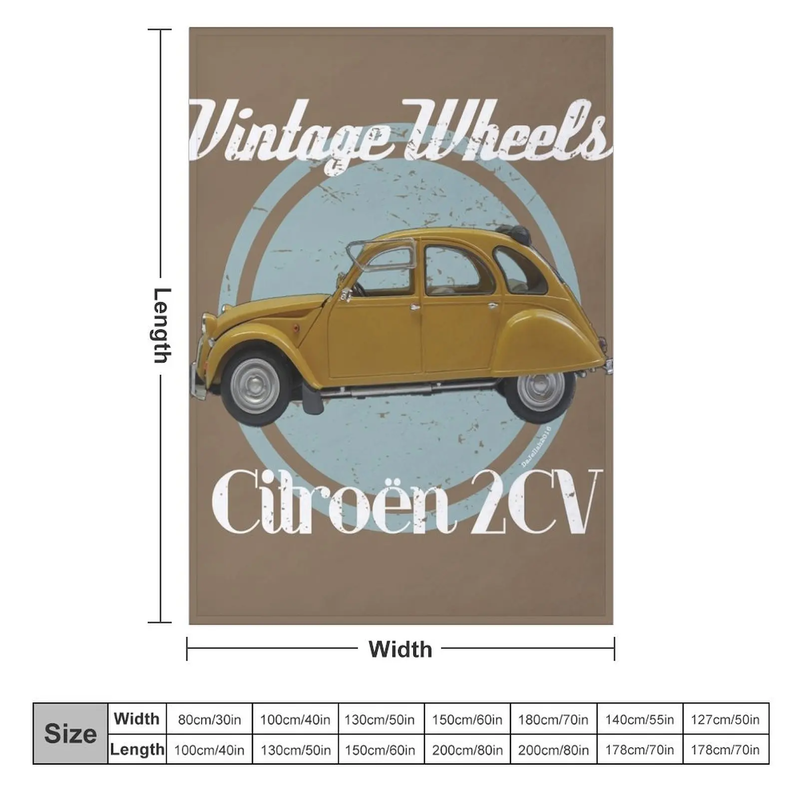 Vintage Wheels: Citro?n 2CV Throw Blanket Luxury Luxury Brand valentine gift ideas Blankets