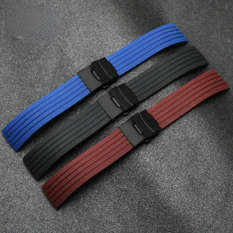 Silicone Watch Strap for Tissot Omega Dw Seiko Mido Citizen Casio Waterproof Sweat-Proof Rubber Watchband 20 22 24M Wrist Strap