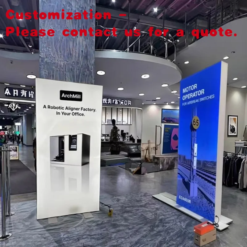 custom.Portable Heavy-Duty Aluminum LED Light Box Backlit Display Hanging Trade Shows Advertising Tension Fabric Backdrop