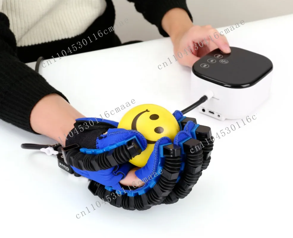 Rehabilitation Robotic Glove Device for Stroke Recovery, Hand Strength Exercises, and Adaptive Training of Hemiplegic Fingers