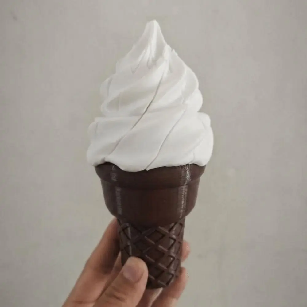 3D Printed Telescopic Ice Cream Toy Spiral Style Funny Retractable Toy Cone Shaped Creative Extendable Prank Toy Cosplay
