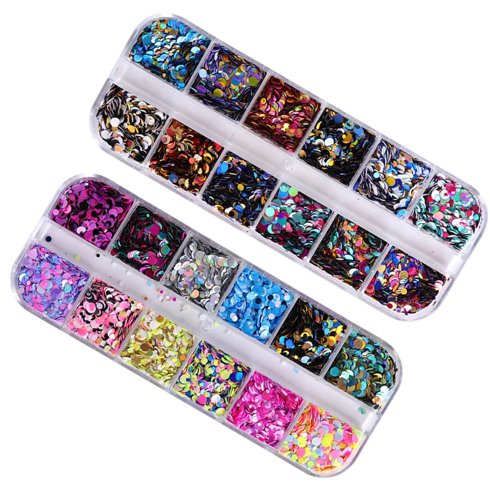 

3 Boxes Glitter Nail Sequins Ultra-Thin Paillette Colorful Round Flakes for DIY Nail Art Decoration Sparkling Manicure Design