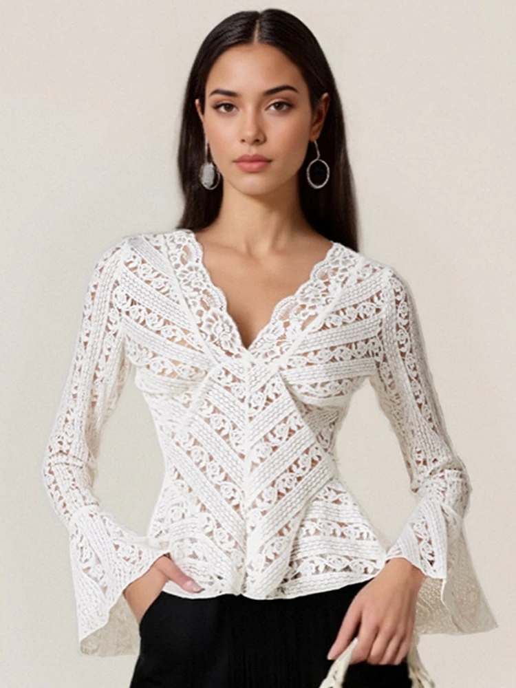 بلوزات نسائية لخريف وشتاء 2025 بلوزة بأكمام طويلة بلوزة نسائية قميص مكتب أنيق للعمل بلوزات علوية Mujer De Moda