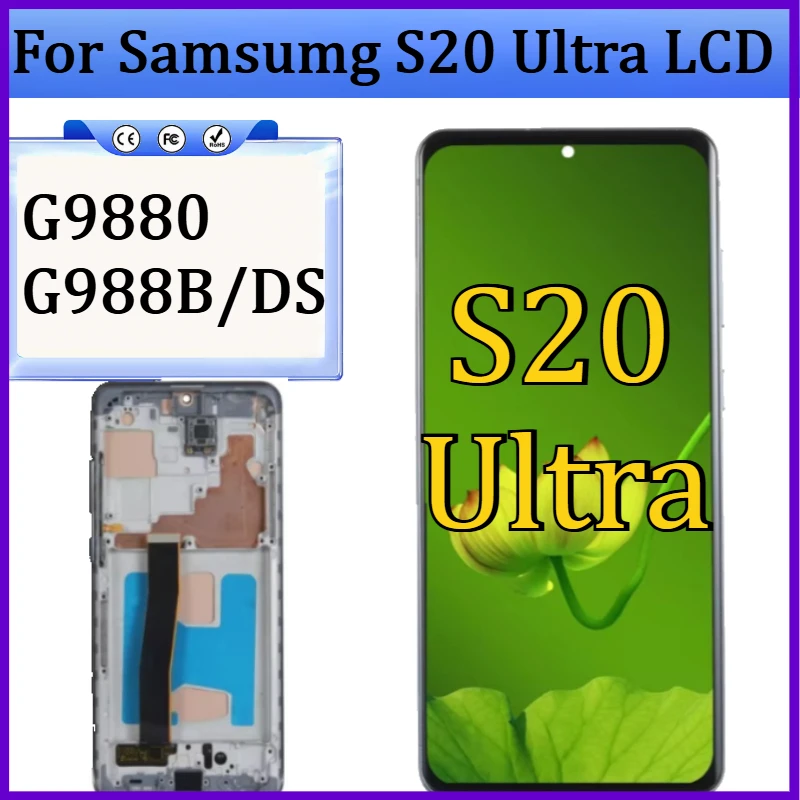 

Новый TFT-дисплей для Samsung Galaxy S20 Ultra G988 G988B/DS, сенсорный экран с рамкой для Samsung S20 Ultra LCD