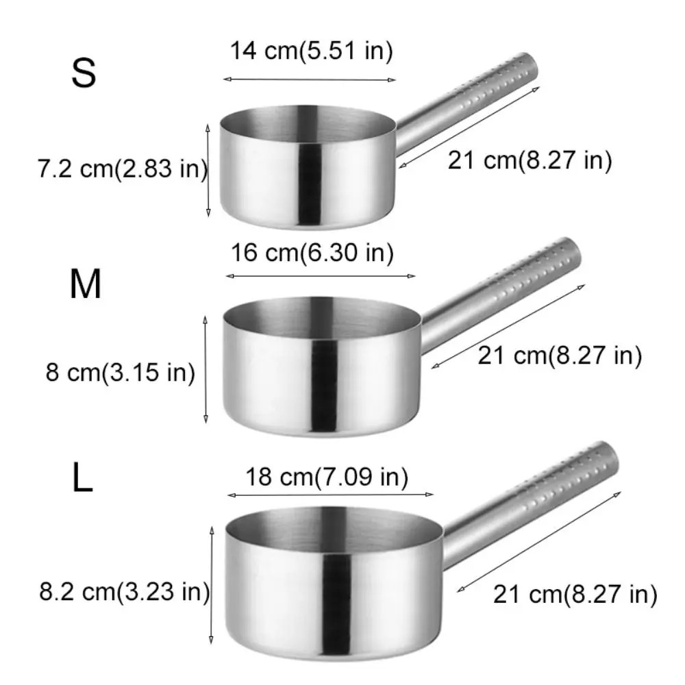 Long Handle Stainless Steel Water Ladle Thickened Anti-slip Granule Design Kitchen Water Scoop Large Capacity Rust-proof