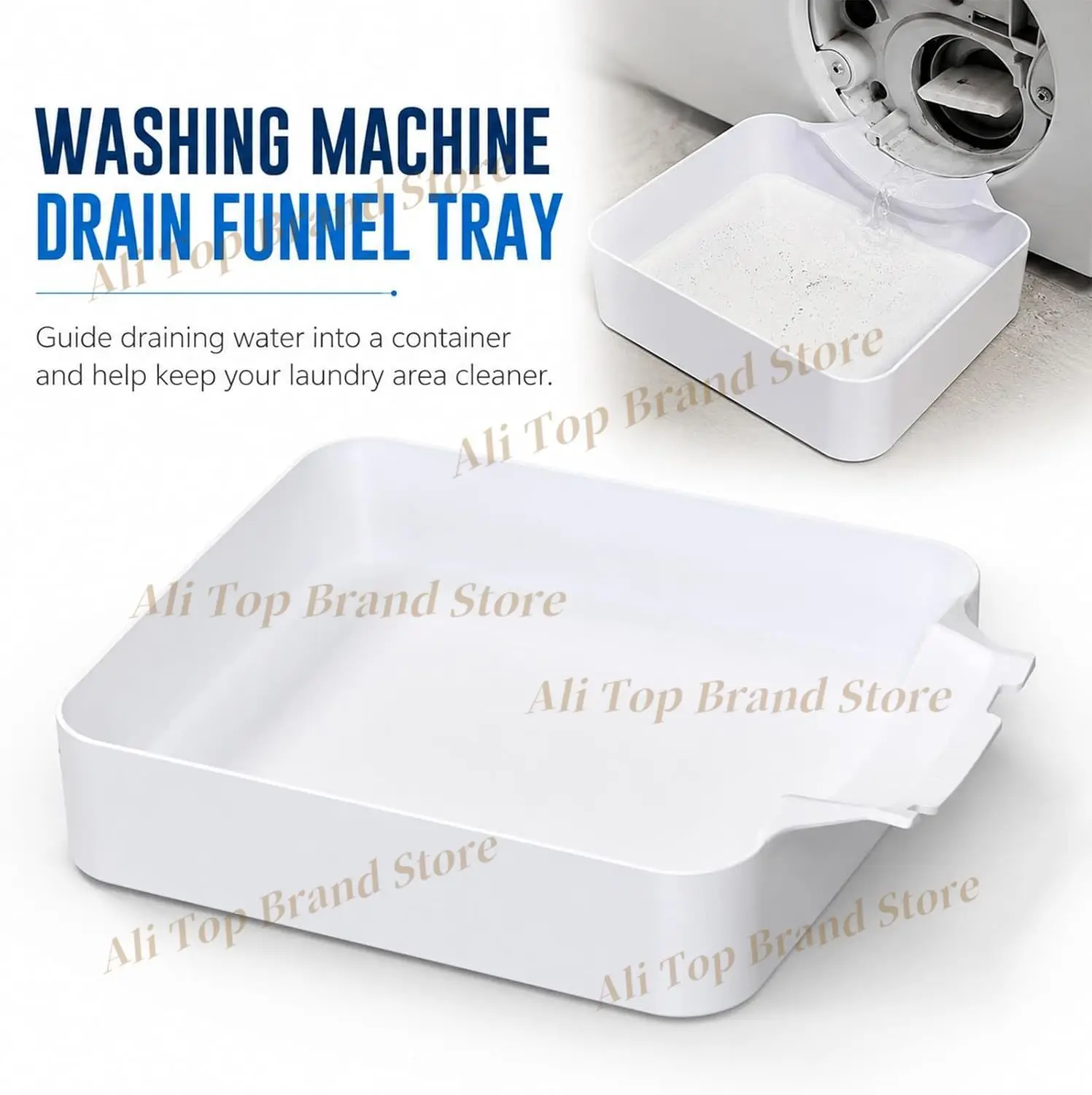 Washing Machine Drainage Tray 3D Printing Drain Funnel Drip Tray for Cleaning Lint Filters Water Catch Tray Stops Floor Spills