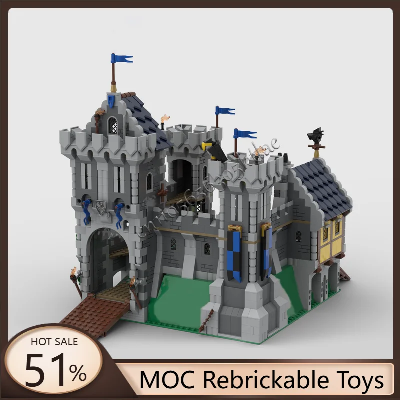 

1798 шт. MOC средневековый типичный замок модульная модель строительные блоки наборы образовательные сборочные кирпичи игрушки для детей подарки на день рождения