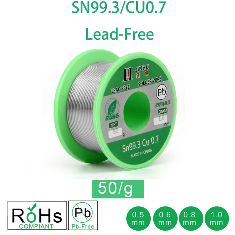 

1PCS 0.5-1.0mm 50g Lead-free Solder Wire Unleaded Lead Free Rosin Core for Electrical Solder RoHs