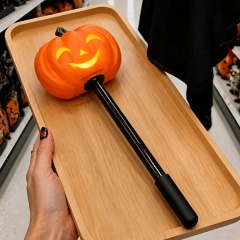 Touch Sensitive Halloween Magic Wand Pumpkin Design Handheld Pumpkin Tap Wand Non-Contact Party Decoration Touch Sensitive Wand