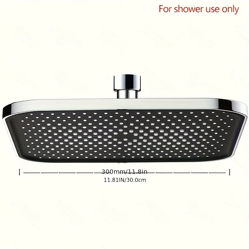 Yalandeng Electroplating / Black Large Flat Square Shower Head, Bathroom Ceiling Shower Head, Universal G1/2 Interface view 2