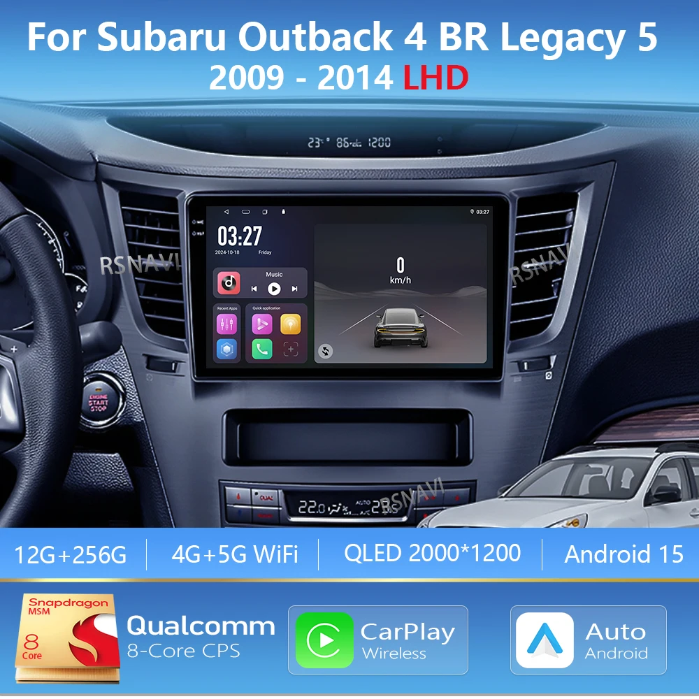 

Android 16 Carplay Car Player Radio Multimedia For Subaru Outback 4 BR Legacy 5 2009 - 2014 LHD Auto Autoradio Stereo Head Unit
