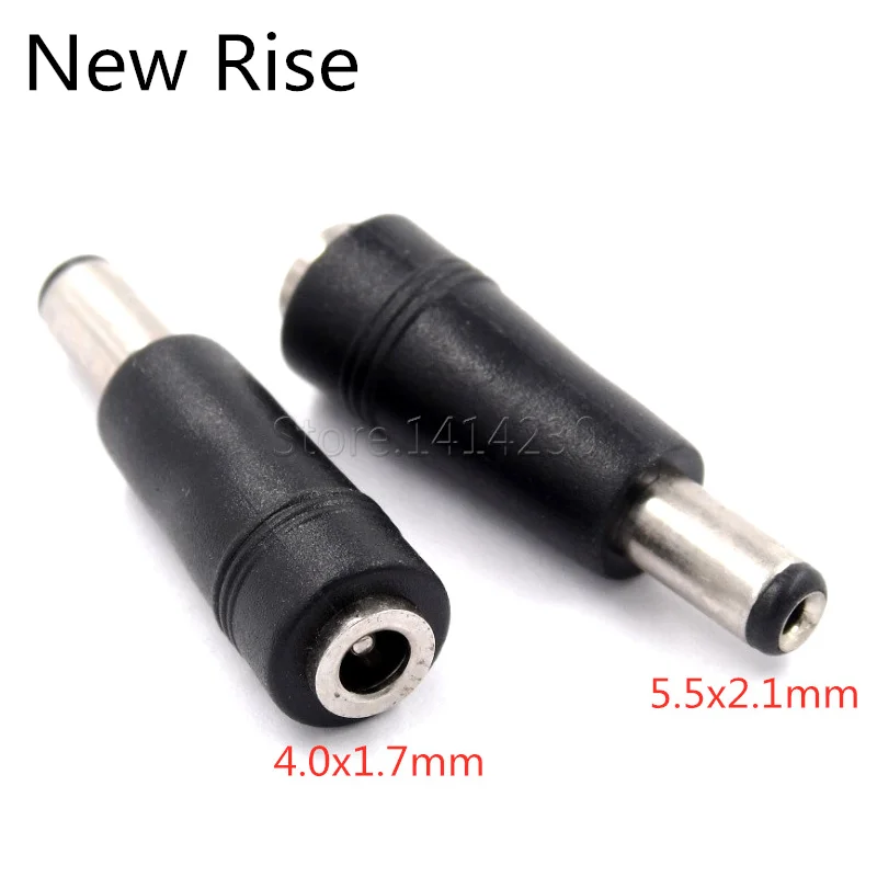 

1PC DC Power Adapter Connector Plug DC Conversion Head Jack Female 4.0x1.7mm Turn Plug Male 5.5x2.1mm Black 4.0*1.7mm to 5.5*2.5