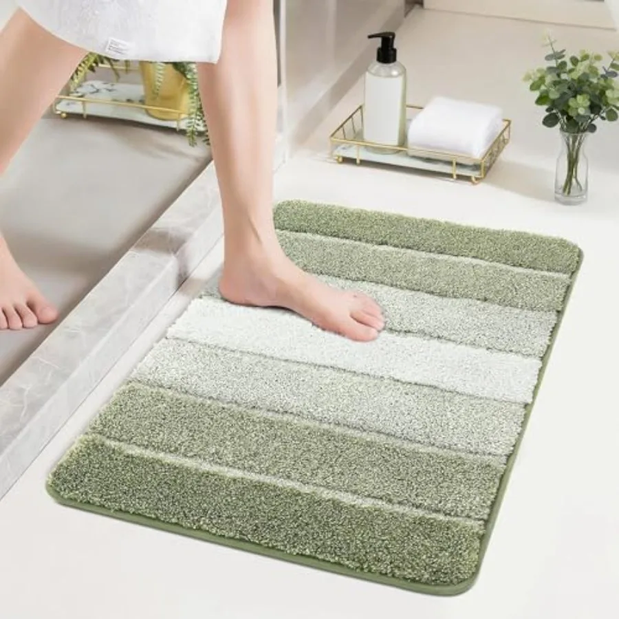 

Bathroom Rugs 24 x 17, Ultra Soft Absorbent Bath Mat, Non-Slip TPR Backing Stays in Place, Machine Washable Shaggy Rug for Bath