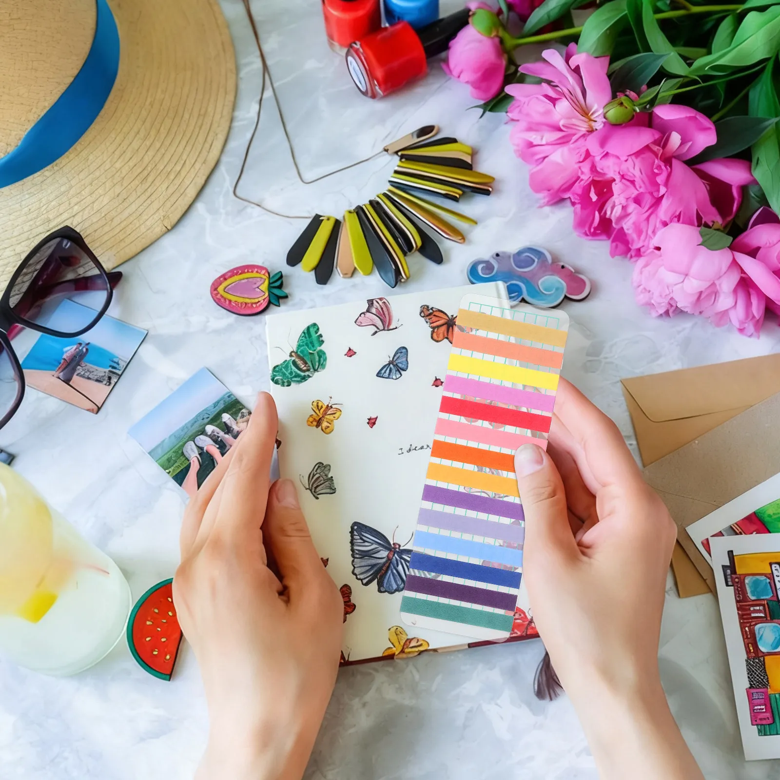 

40Pcs Washi Tape Organizer Plastic Masking Cards Boards for Office School Home Decorative Tape Storage Sample Dispensers