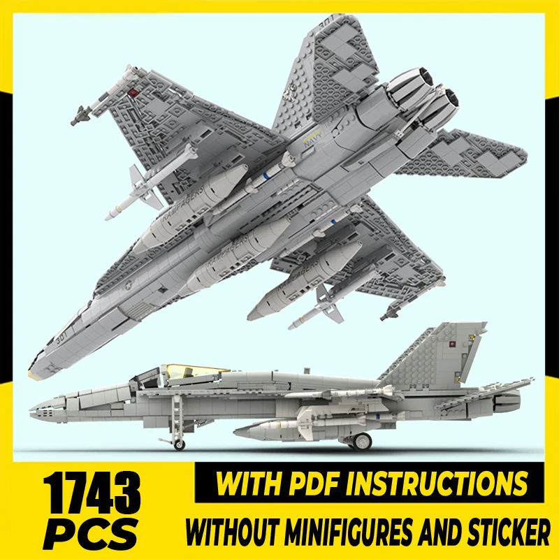 

Military Series Moc Building Blocks FA-18C Hornet Fighter Model Technology Assembly Aircraft Toys Gifts